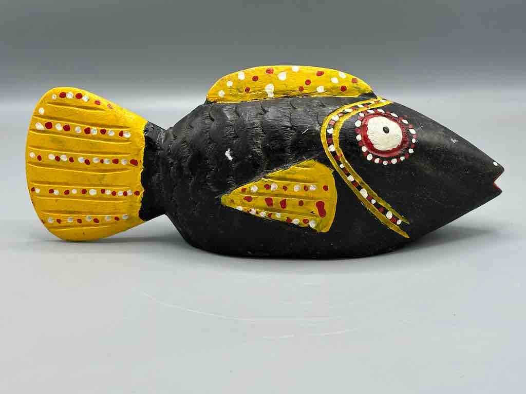 Bozo Black Fish Puppet Sculpture | 14"