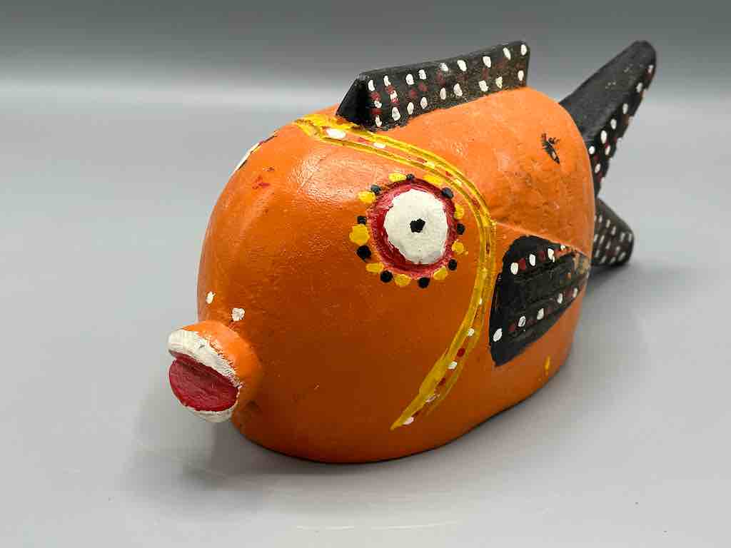 Bozo Orange Fish Puppet Sculpture | 11"