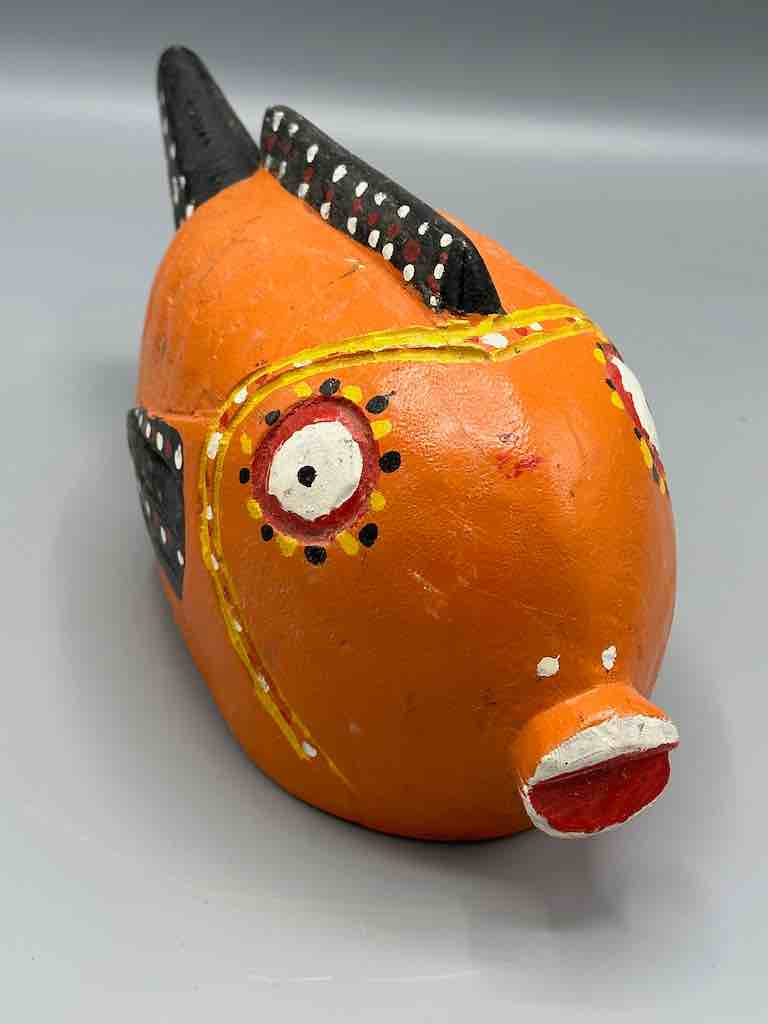 Bozo Orange Fish Puppet Sculpture | 11"