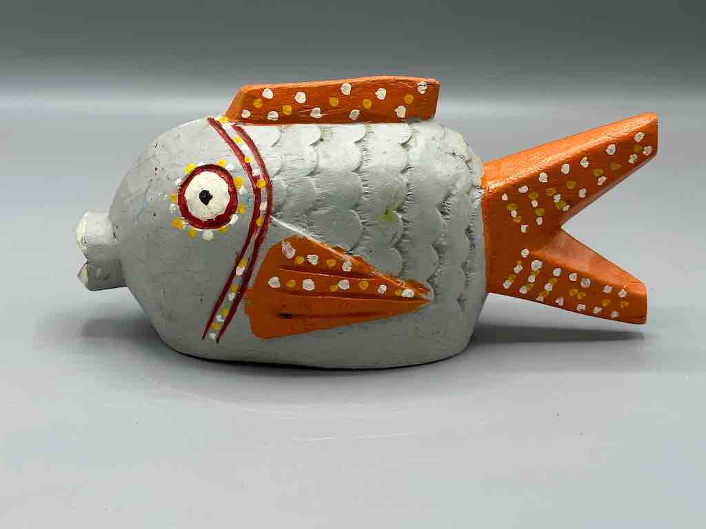 Bozo Gray Fish Puppet Sculpture | 11"