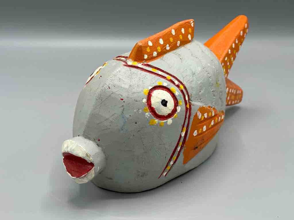 Bozo Gray Fish Puppet Sculpture | 11"