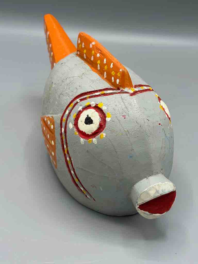 Bozo Gray Fish Puppet Sculpture | 11"