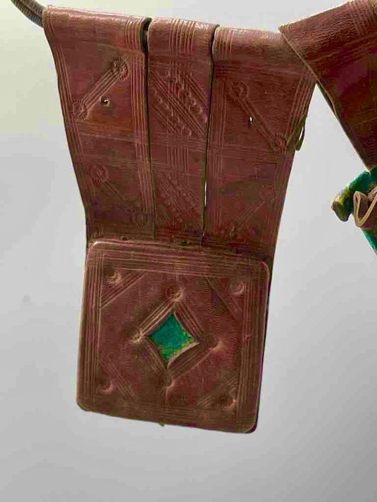 Triple Large Leather Tuareg GriGri Thick Multiple Cord Necklace - Niger