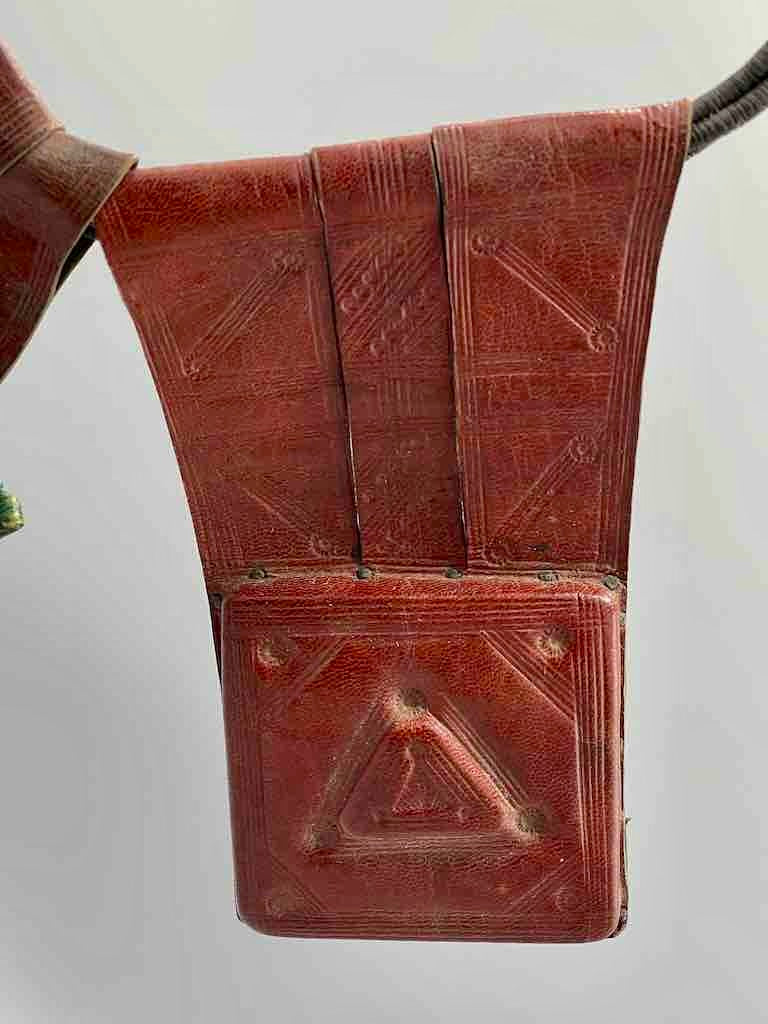 Triple Large Leather Tuareg GriGri Thick Multiple Cord Necklace - Niger