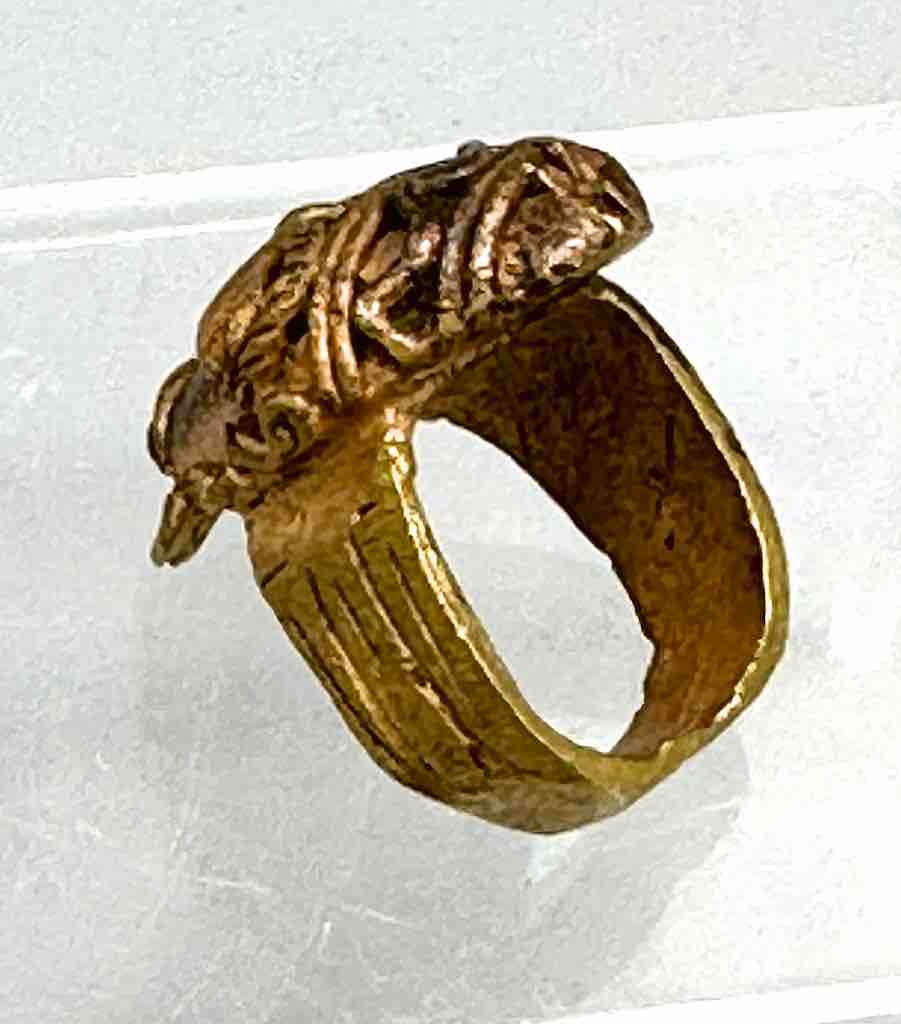 Brass Mask Ring Gold Weight - Ghana