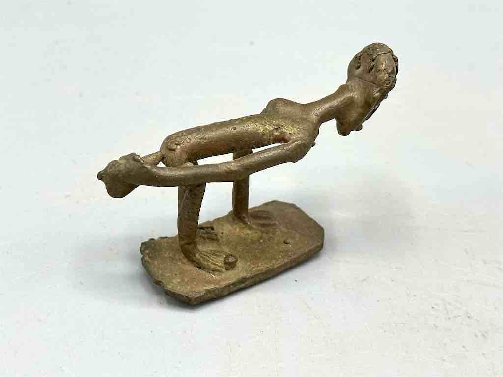 Vintage Brass Traditional Ghanaian Male Figure