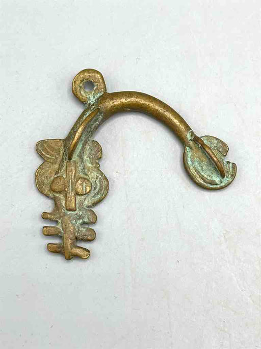 Vintage African Brass Sawfish Pendant -right oriented tail - Burkina Faso