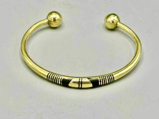 Large Tuareg Inlaid Brass Bracelet, Extraordinary Quality