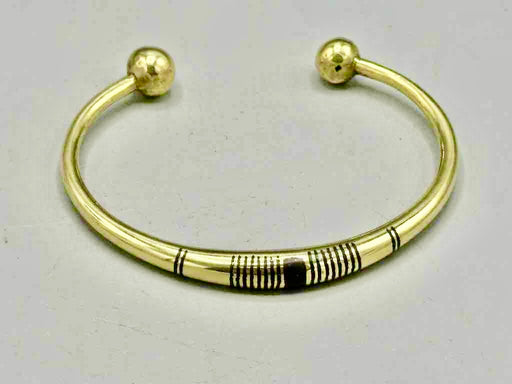 Large Tuareg Inlaid Brass Bracelet, Extraordinary Quality