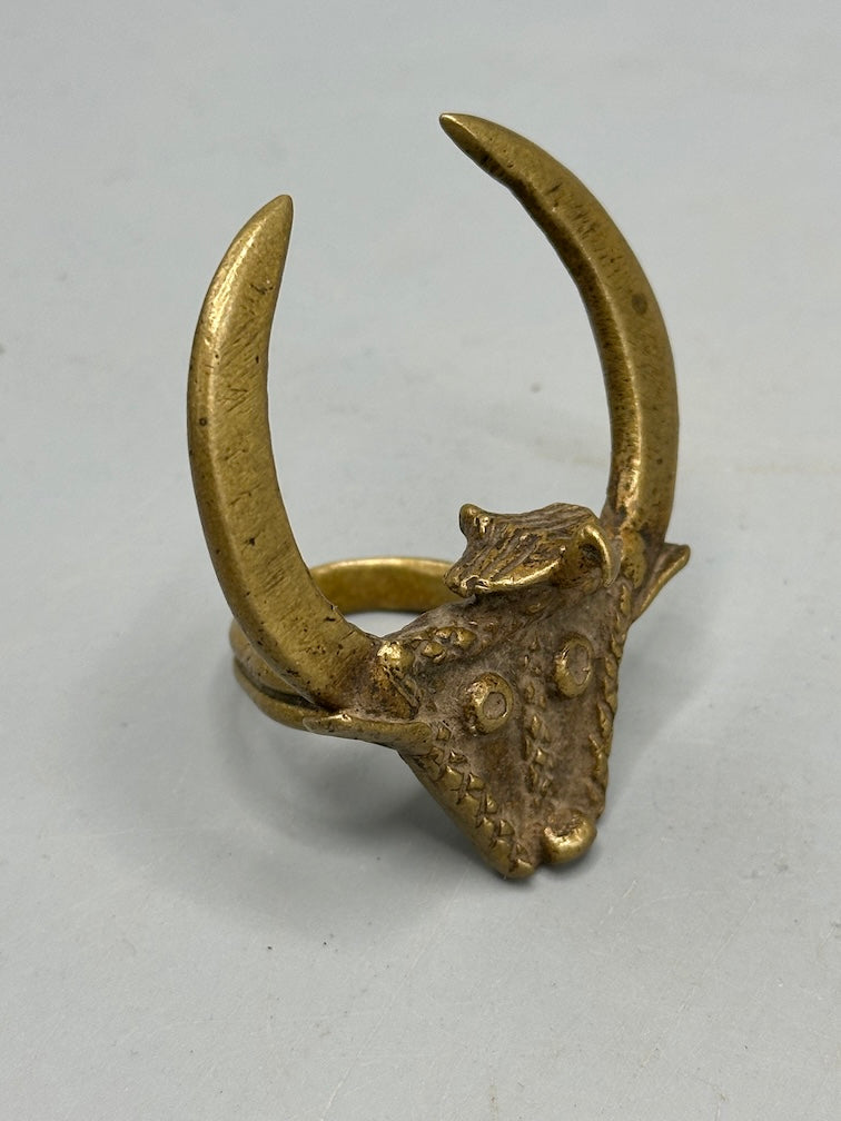 Akan Proverbial Brass Ring: Wisdom Governs Strength - Size 10+