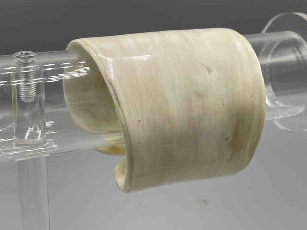 White Wide Ankole Cattle Horn Bracelet - Uganda