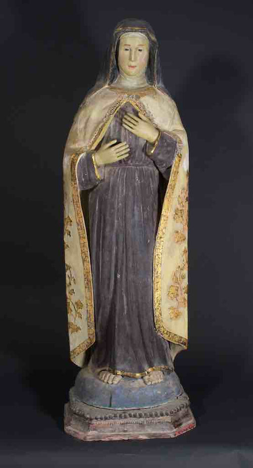 Very Large Antique Vietnamese Catholic Saint Figure St. Theresa of Avila