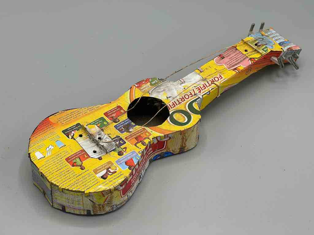 One of a Kind African Recycled Metal Can Toy Guitar - Burkina Faso