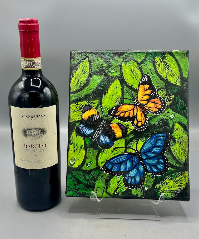 Original Tropical Butterflies Painting on Canvas from El Salvador