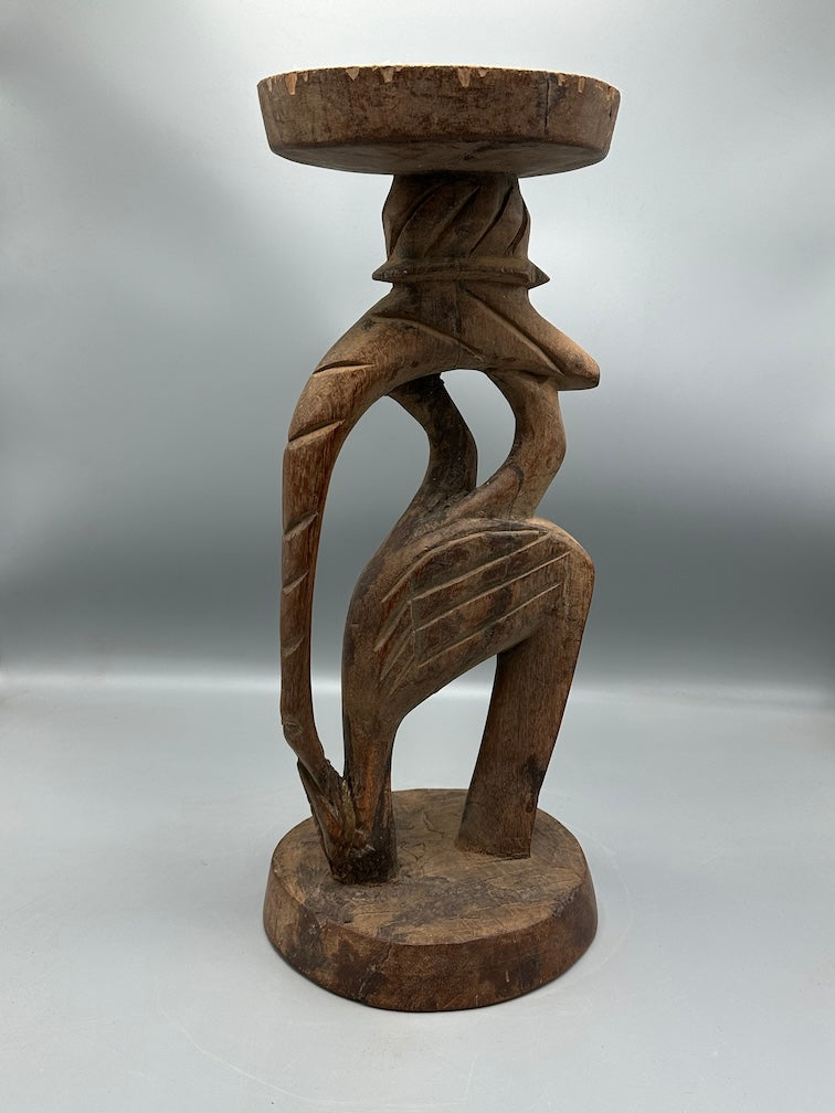 Senufo Contemporary Platform Top Hornbill Statue | 17" - Mali