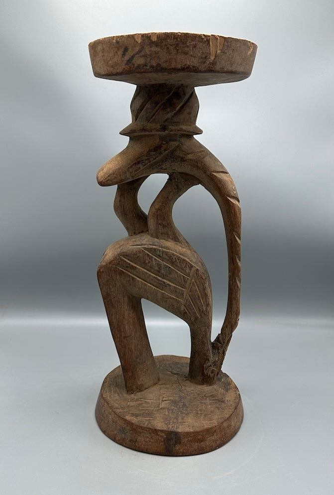 Senufo Contemporary Platform Top Hornbill Statue | 17" - Mali