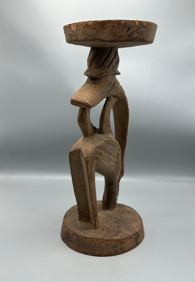 Senufo Contemporary Platform Top Hornbill Statue | 17" - Mali