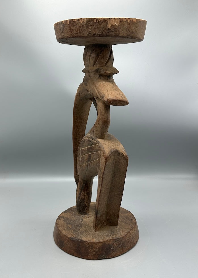 Senufo Contemporary Platform Top Hornbill Statue | 17" - Mali