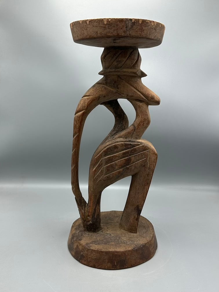 Senufo Contemporary Platform Top Hornbill Statue | 17" - Mali