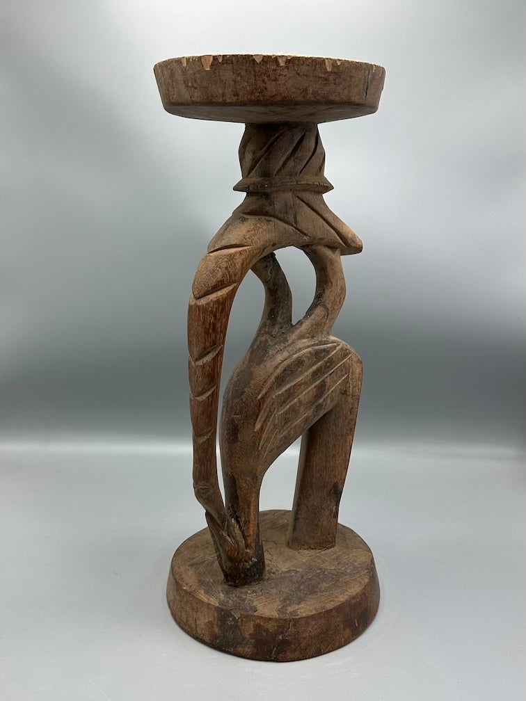 Senufo Contemporary Platform Top Hornbill Statue | 17" - Mali