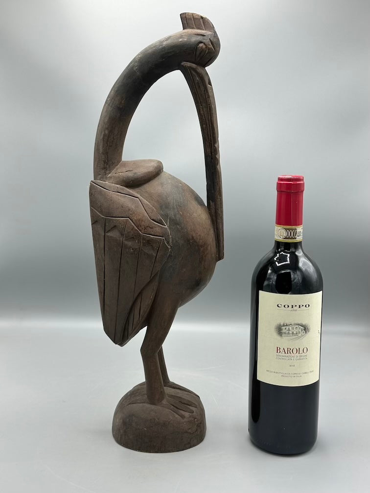 Senufo Contemporary Hornbill Statue | 18" - Mali