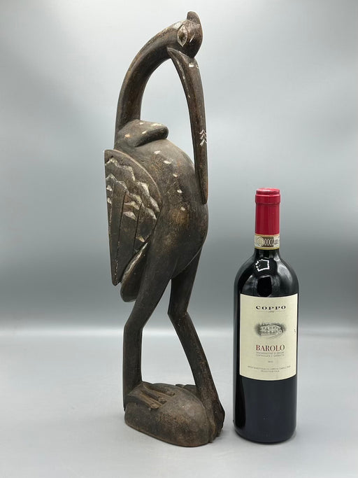 Senufo Contemporary Painted Hornbill Statue | 19" - Mali