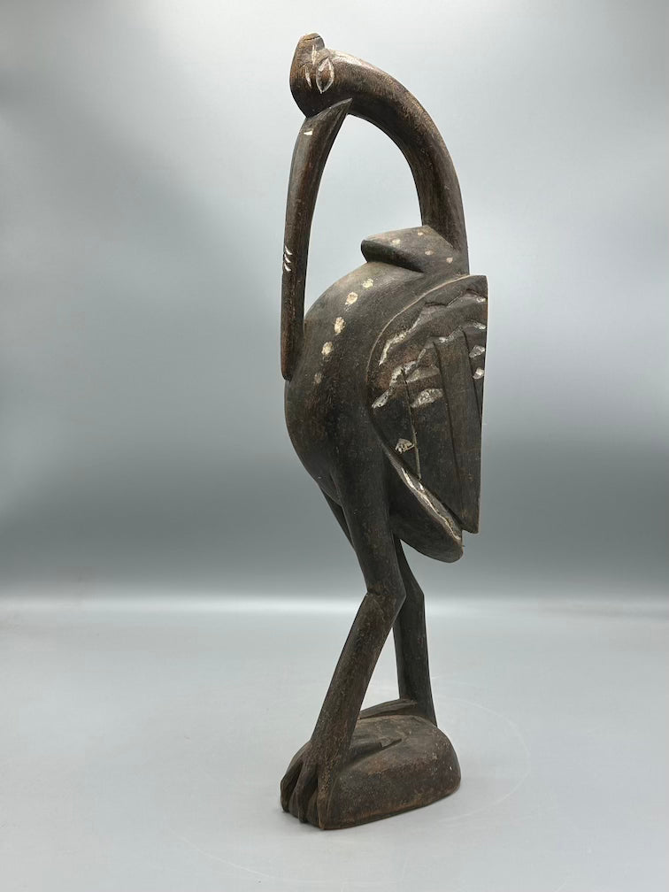 Senufo Contemporary Painted Hornbill Statue | 19" - Mali