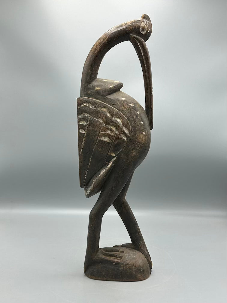 Senufo Contemporary Painted Hornbill Statue | 19" - Mali