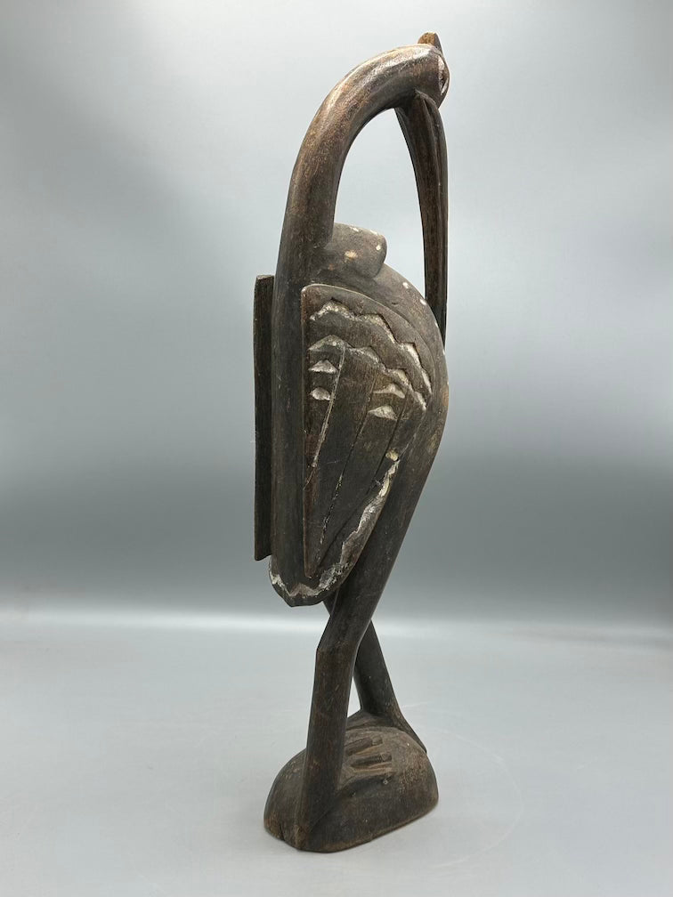 Senufo Contemporary Painted Hornbill Statue | 19" - Mali