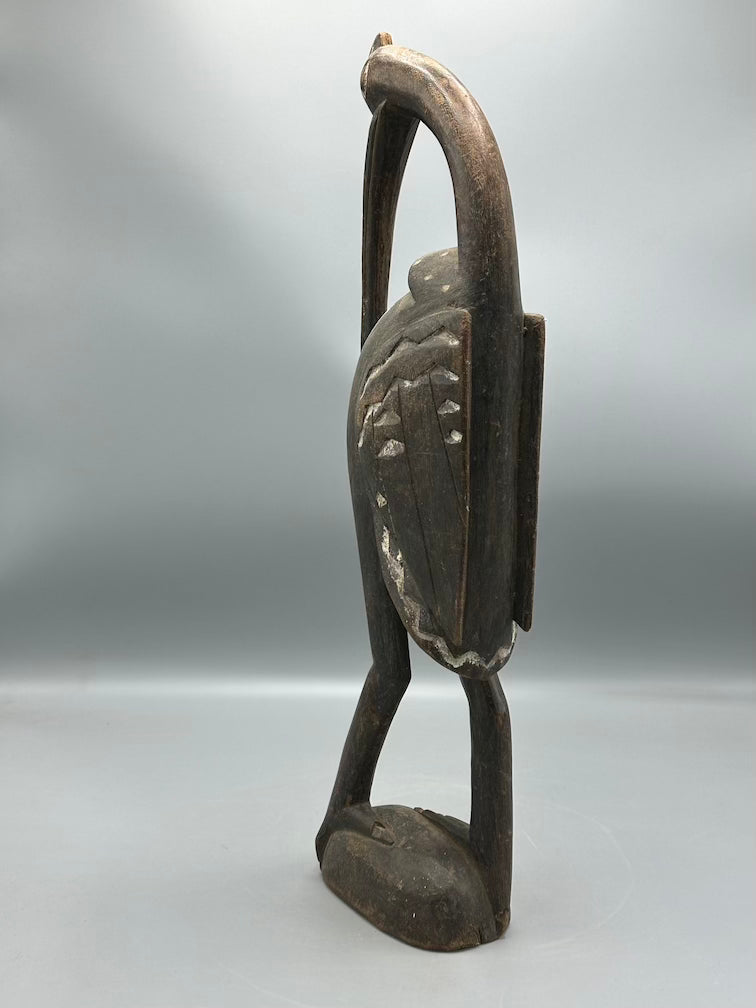 Senufo Contemporary Painted Hornbill Statue | 19" - Mali