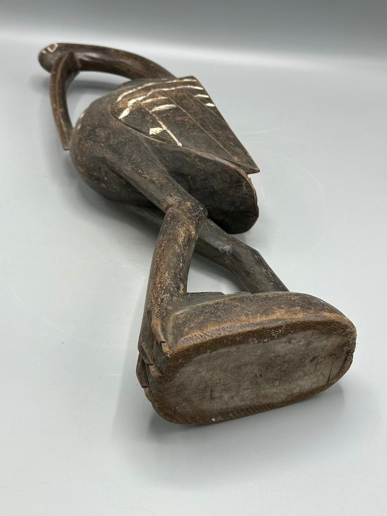 Senufo Contemporary Painted Hornbill Statue | 19" - Mali