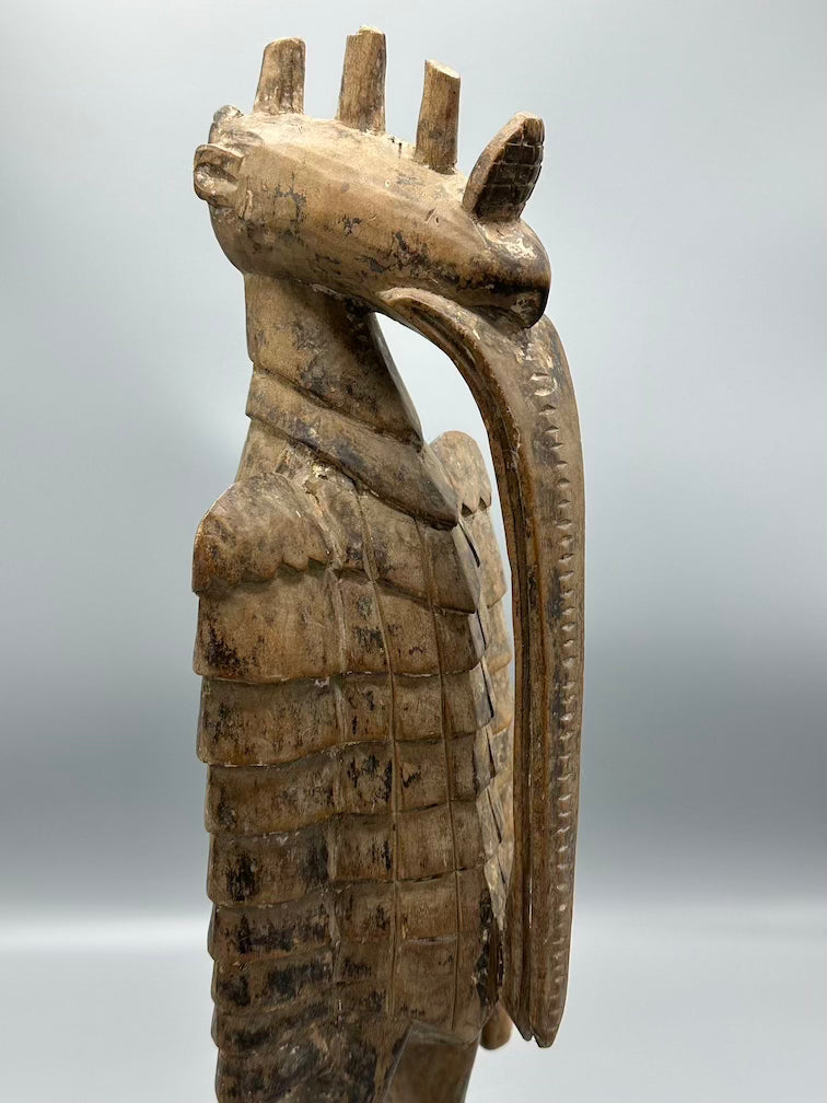 Senufo Contemporary Hornbill Statue | 17" - Mali