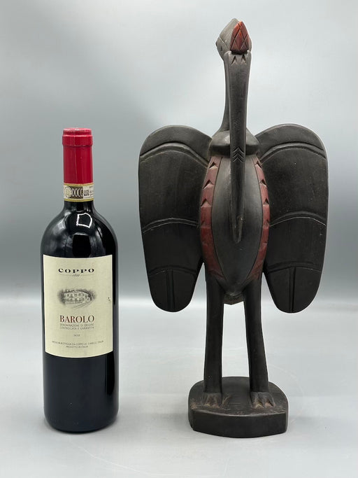 Senufo Contemporary Black Hornbill Statue | 16" - Mali