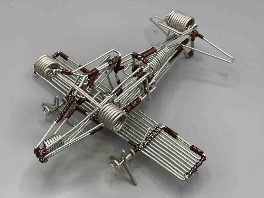 African Recycled Wire Toy 2-Propellor Airplane - Niger