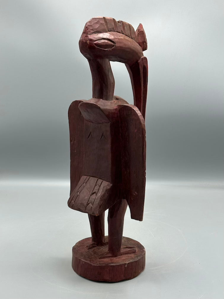 Small Senufo Contemporary Red Hornbill Statue | 15" - Mali