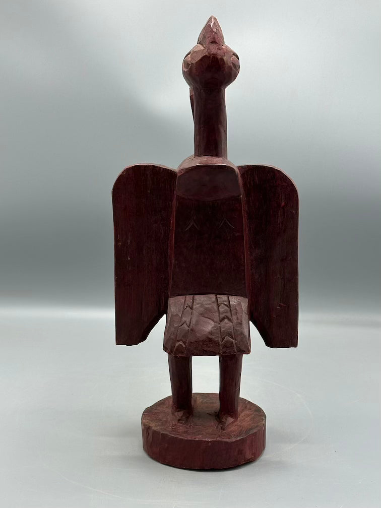 Small Senufo Contemporary Red Hornbill Statue | 15" - Mali