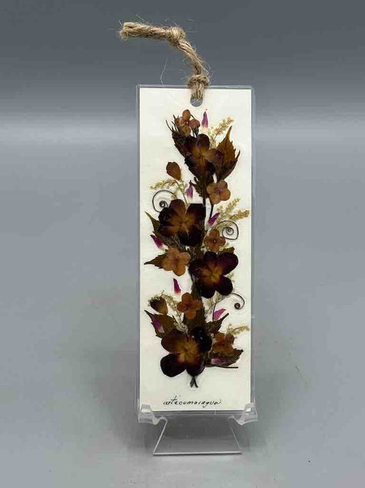 Handmade Pressed Dried Real Flower 2-sided bookmark - Floral Array
