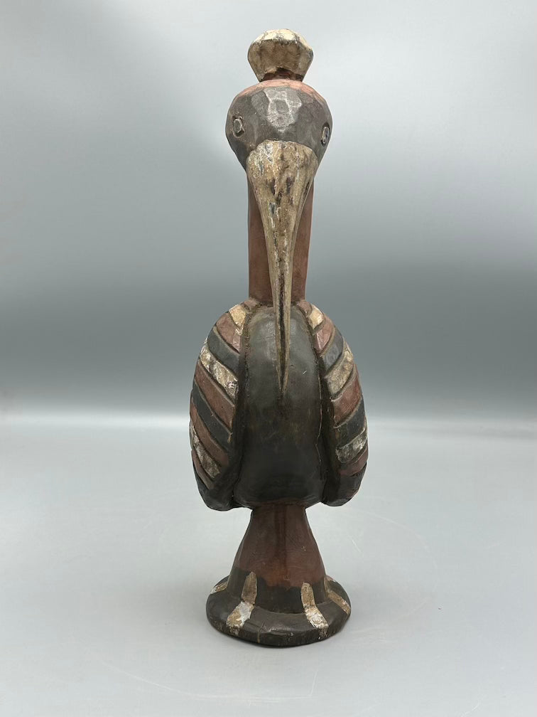 Small Baga Contemporary Painted Hornbill Statue | 15" - Guinea