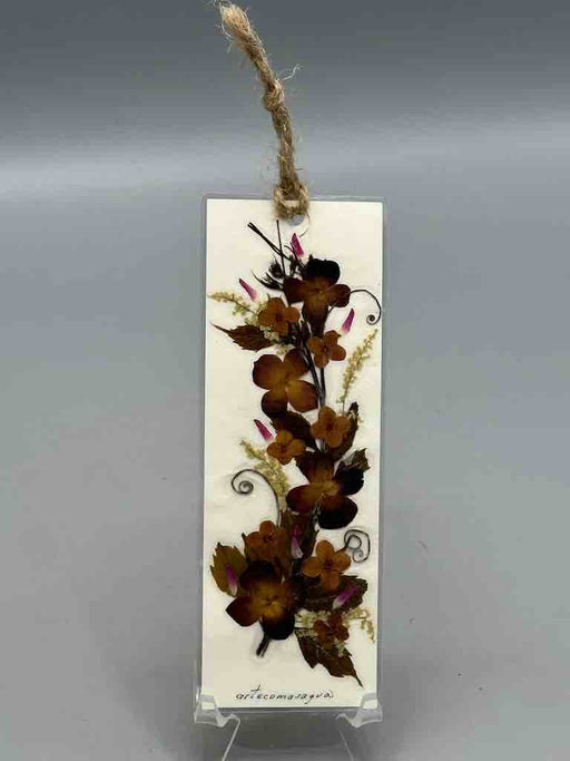 Handmade Pressed Dried Real Flower 2-sided bookmark - Floral Array