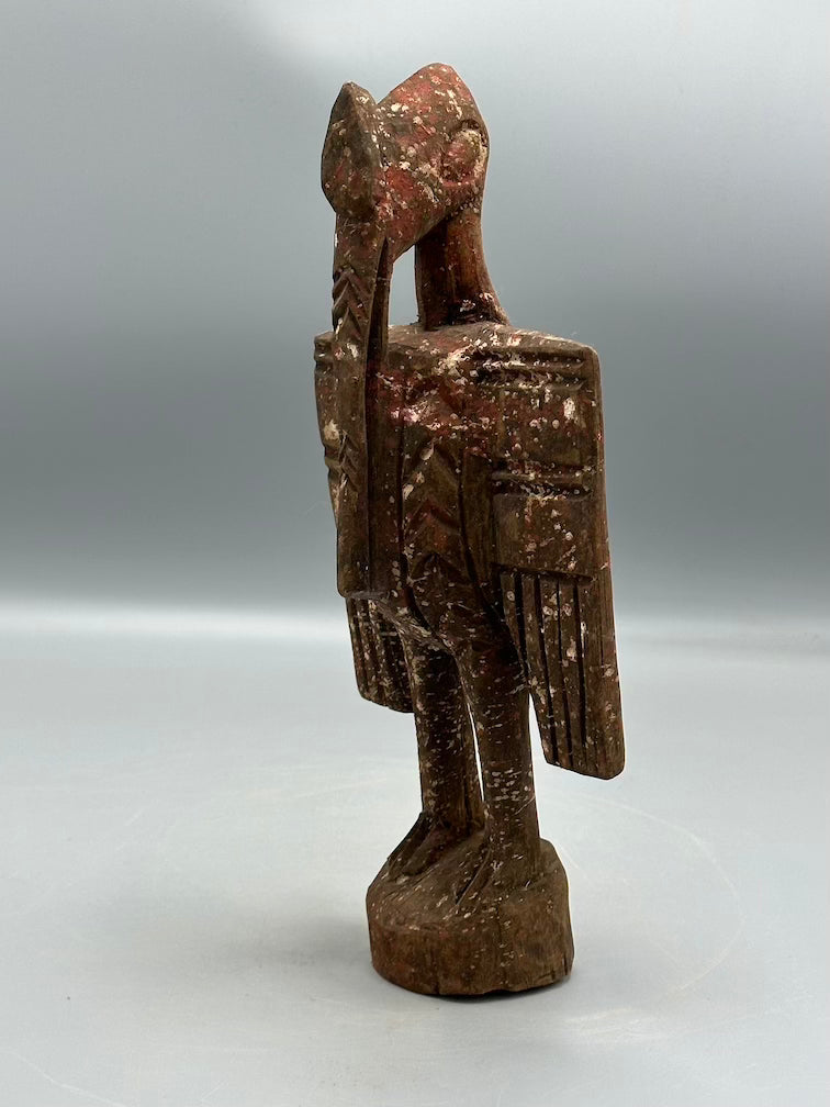 Small Senufo Contemporary Painted Hornbill Statue | 11" - Mali
