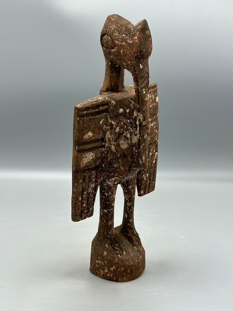 Small Senufo Contemporary Painted Hornbill Statue | 11" - Mali