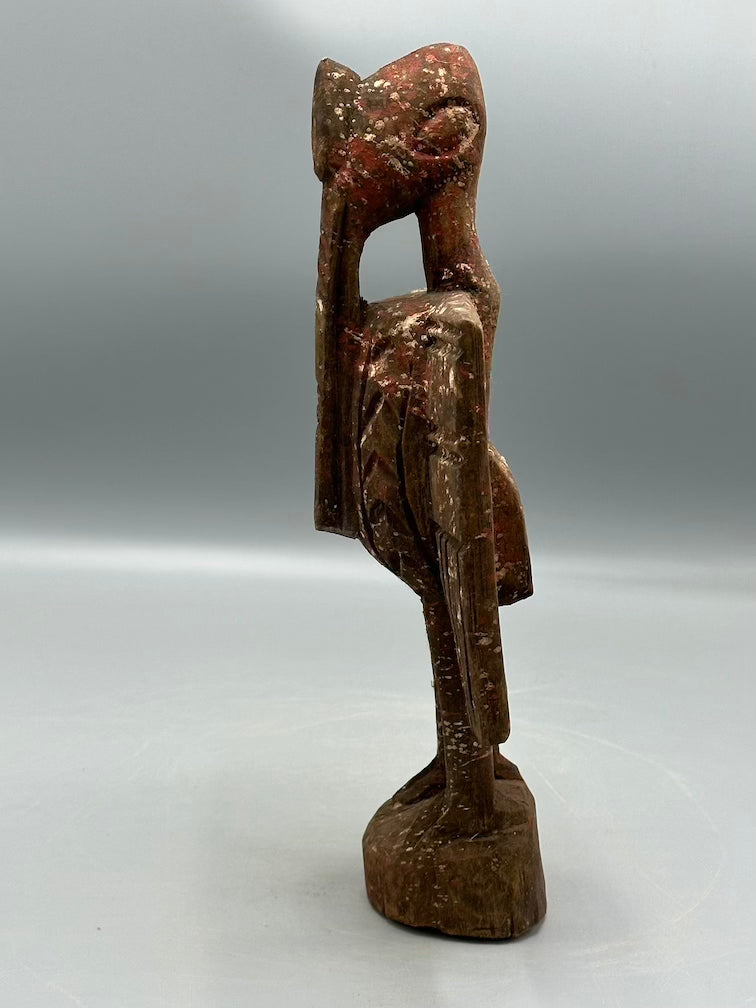 Small Senufo Contemporary Painted Hornbill Statue | 11" - Mali