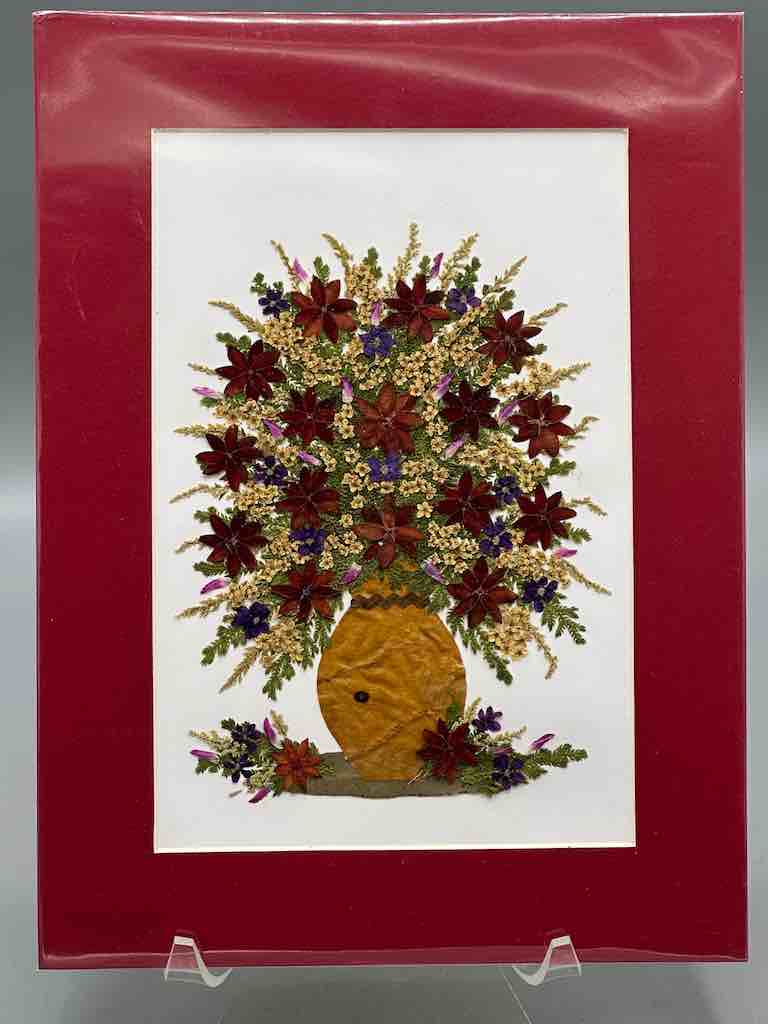 Handmade Pressed Dried Real Flower Framed Collage - Floral Bouquet