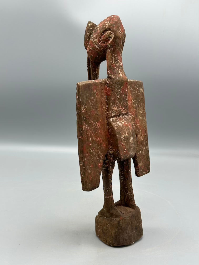 Small Senufo Contemporary Painted Hornbill Statue | 11" - Mali