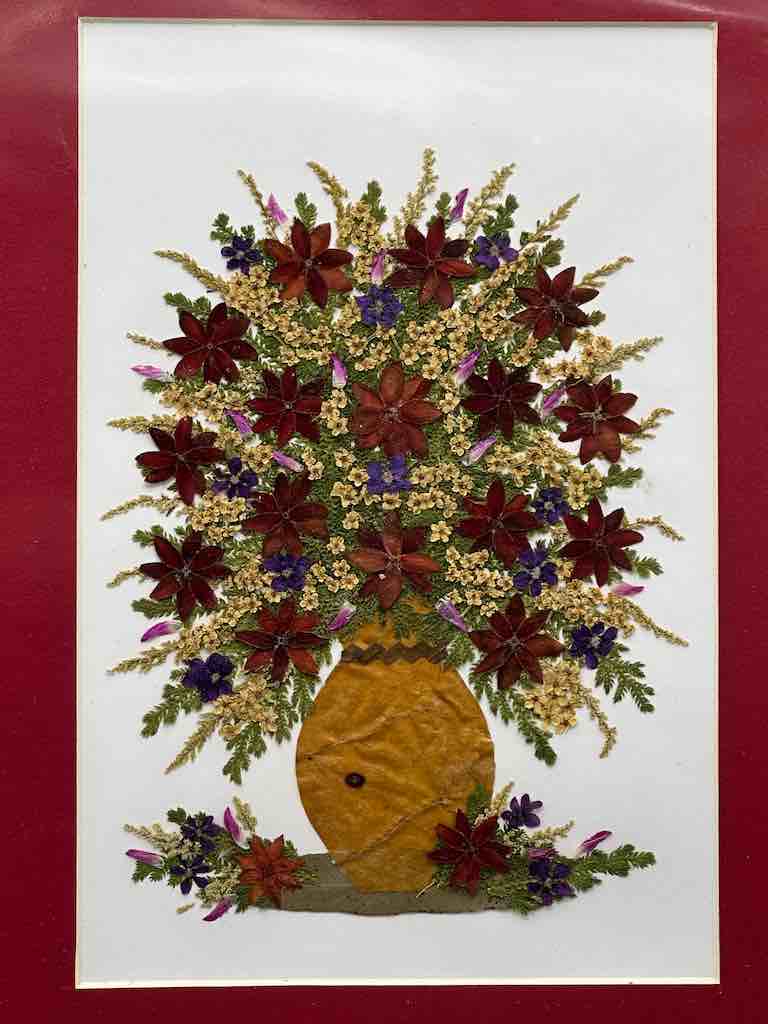 Handmade Pressed Dried Real Flower Framed Collage - Floral Bouquet