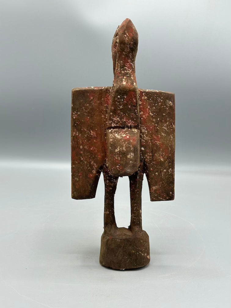 Small Senufo Contemporary Painted Hornbill Statue | 11" - Mali