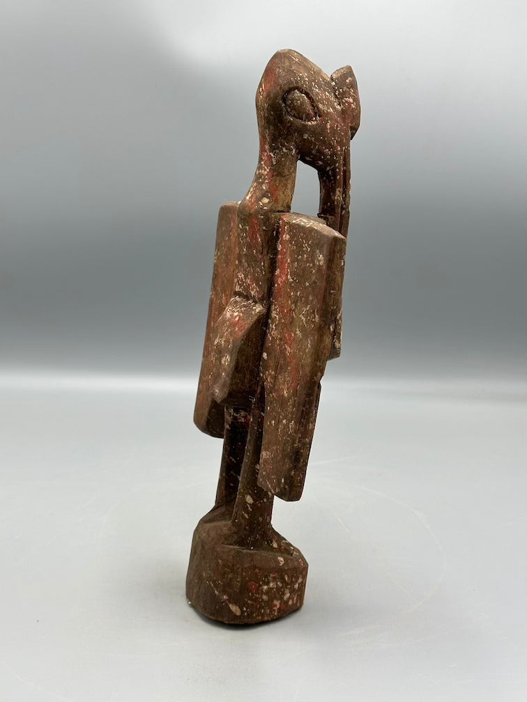Small Senufo Contemporary Painted Hornbill Statue | 11" - Mali