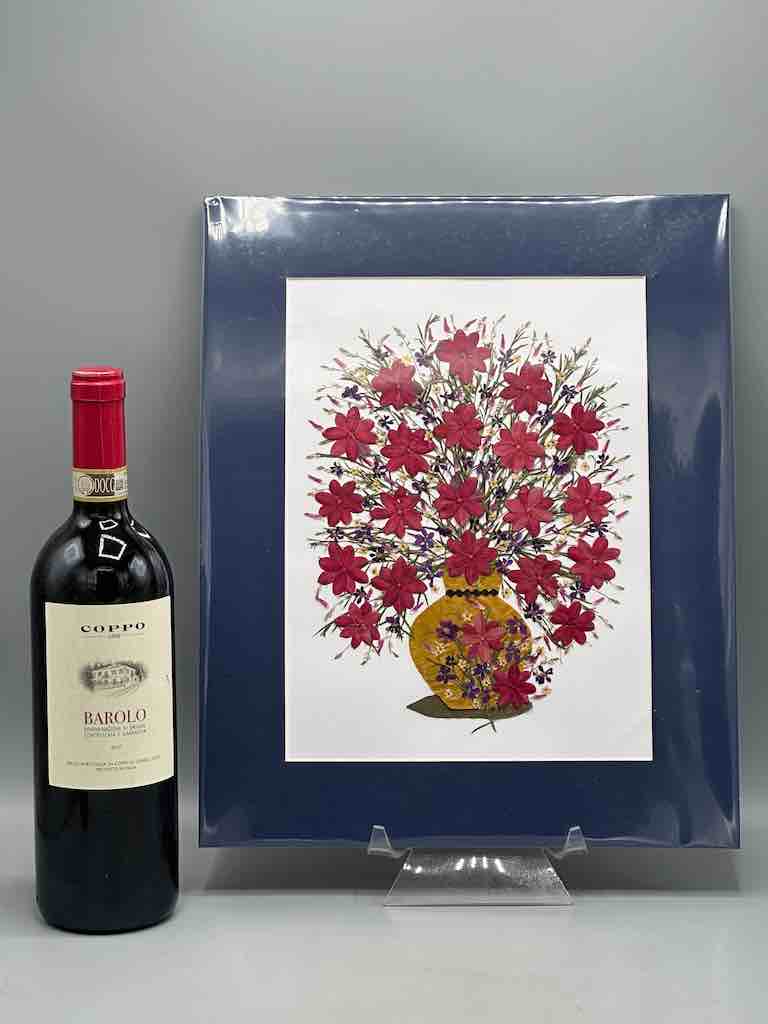 Large Handmade Pressed Dried Real Flower Framed Collage - Floral Bouquet