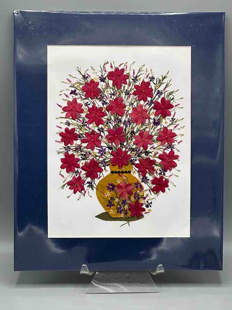 Large Handmade Pressed Dried Real Flower Framed Collage - Floral Bouquet