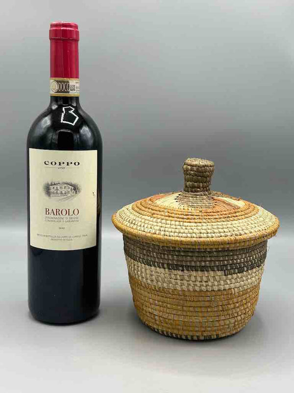 Covered Batwa Raffia Basket - Uganda